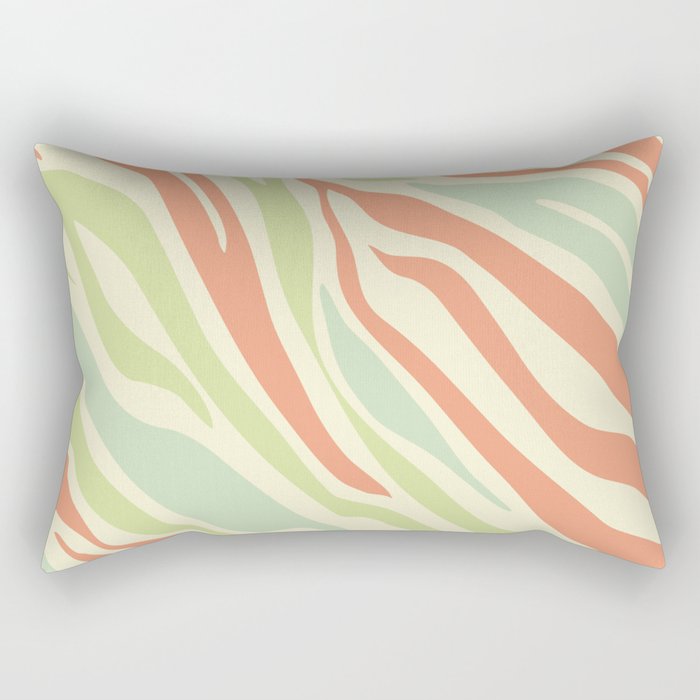 Mid Century Modern Zebra Print Pattern - Retro colors  Rectangular Pillow