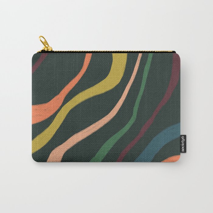 Bold colorful stripes on dark Carry-All Pouch