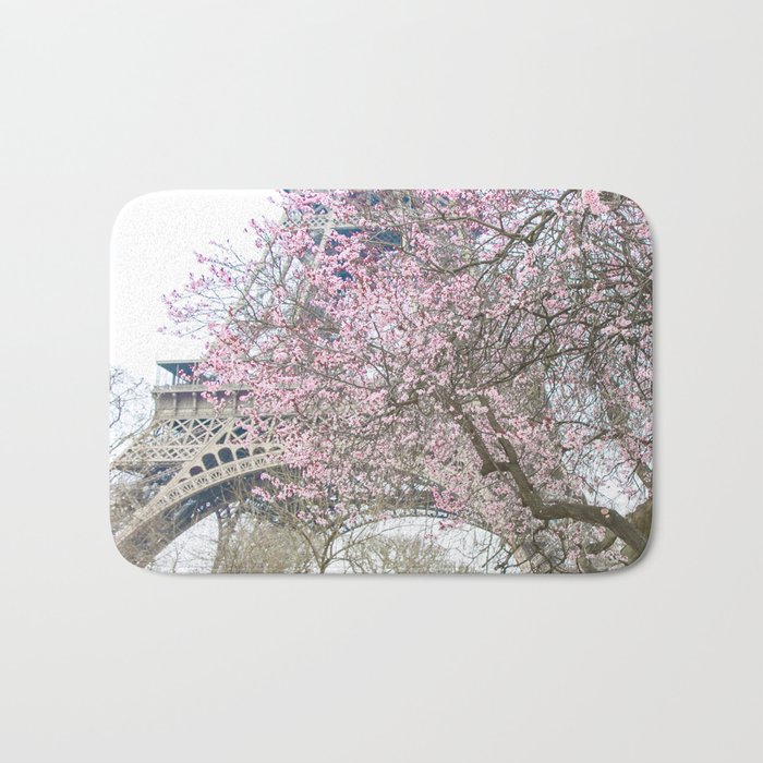 Paris in Springtime with the Eiffel Tower Bath Mat