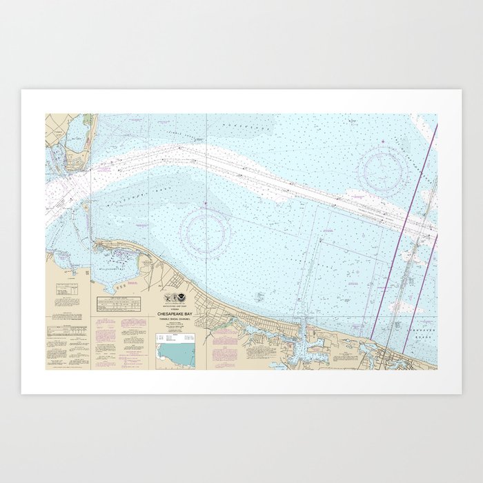 Chesapeake Bay Thimble Shoal Channel Nautical Chart 12256 Art Print