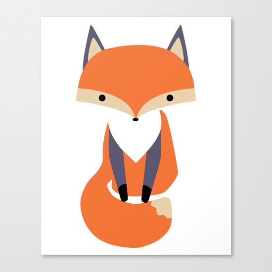 Little Fox Illustrion Canvas Print
