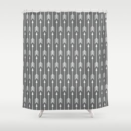 Grey Arrow Shower Curtain