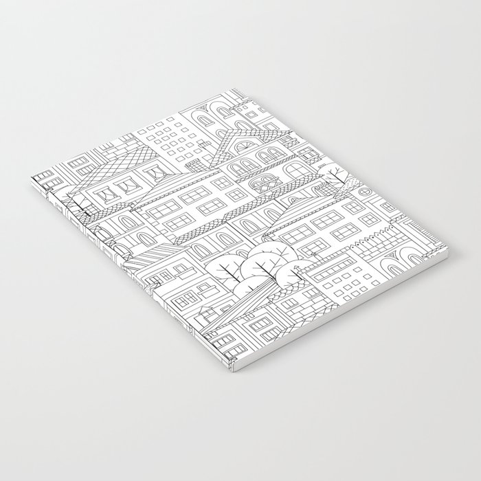 Doodle town pattern Notebook