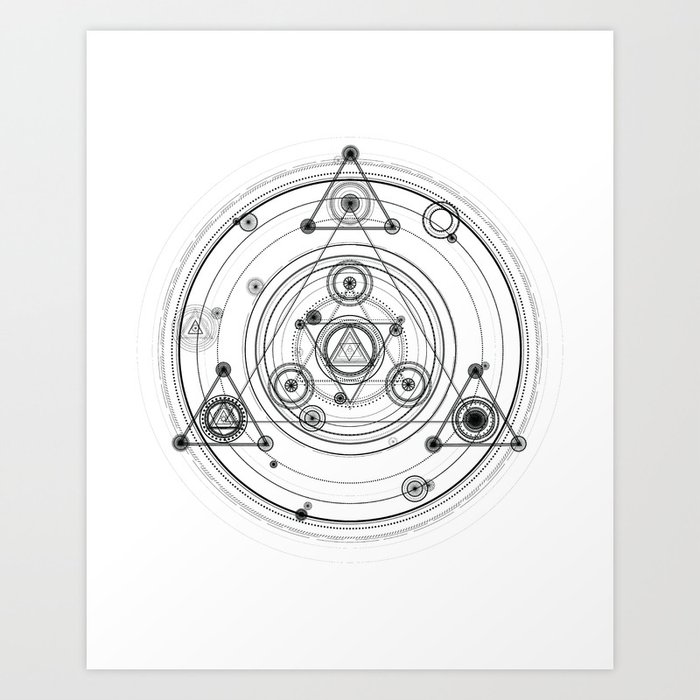 Sacred geometry and geometric alchemy design Art Print