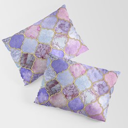Royal Purple, Mauve & Indigo Decorative Moroccan Tile Pattern Pillow Sham
