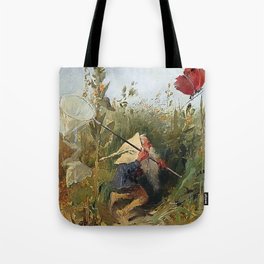 “Gnome Catching Butterflies” by Heinrich Schlitt Tote Bag