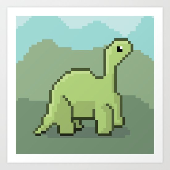 Another Pixel Dino! Art Print