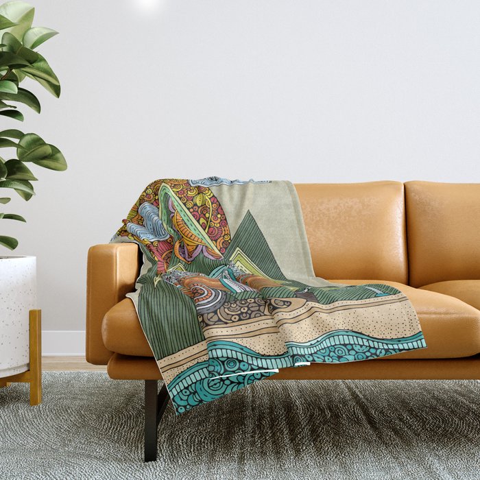Let's go camping Throw Blanket