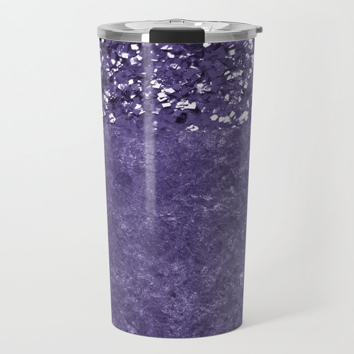 Ultra Violet Glitter Meets Ultra Violet Concrete #1 (Faux Glitter) #decor #art #society6 Travel Mug