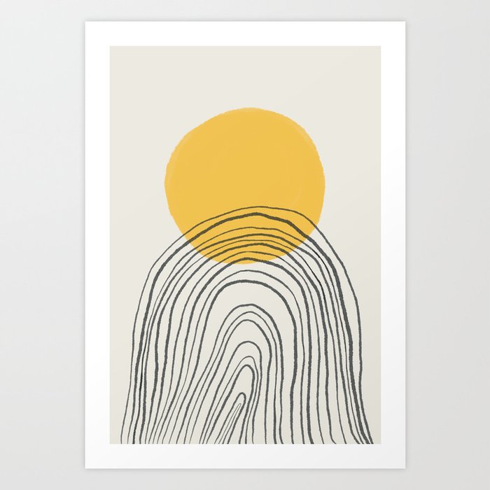 Abstraction minimal sunrise ocean 2021 - 2 Art Print