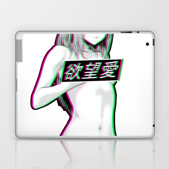 Waifu Material Sad Japanese Anime Aesthetic Laptop Ipad Skin