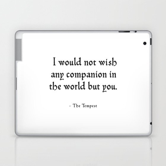 The Tempest - Shakespeare Love Quote Laptop & iPad Skin