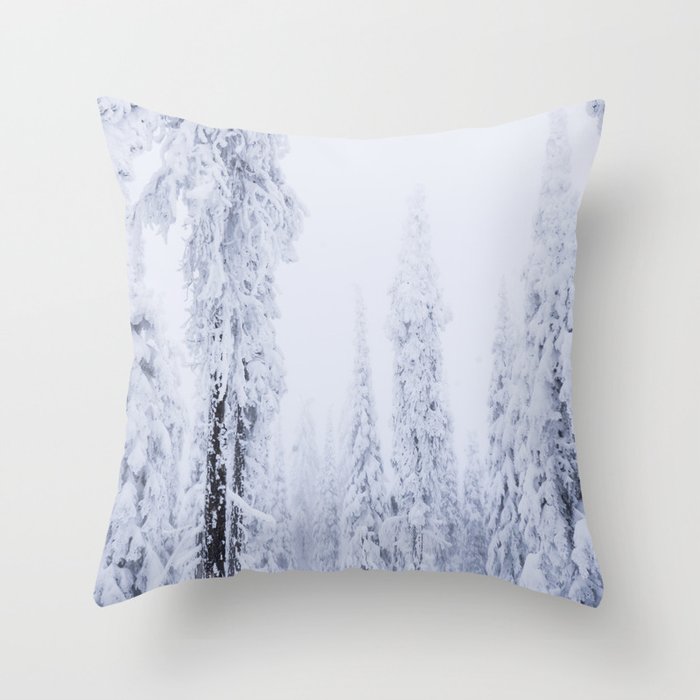 snowy trees Throw Pillow