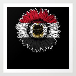 Egypt Flag Sunflower Art Print
