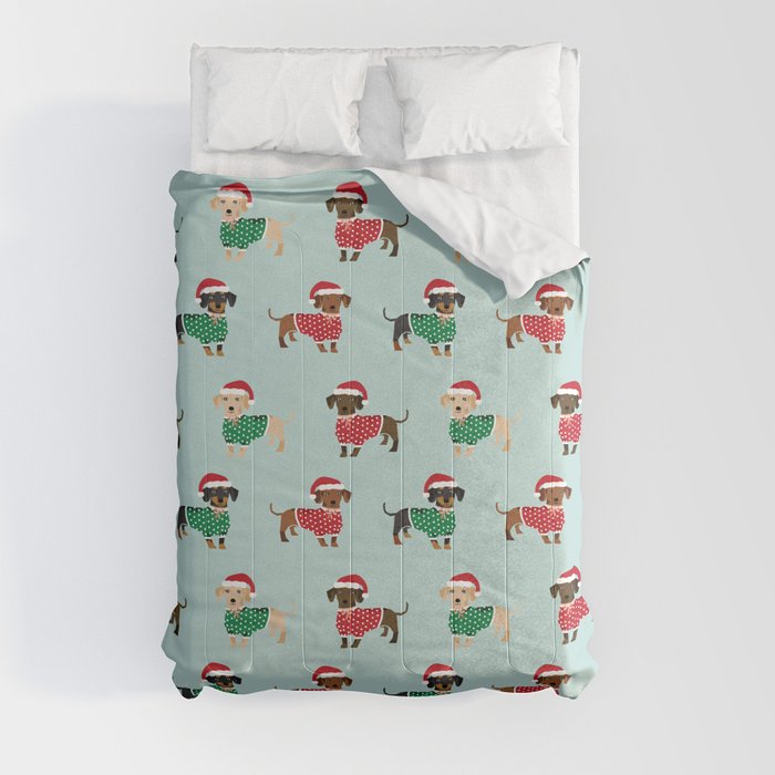 Doxie Christmas Sweaters cute dachshund pattern print dog gifts Comforter