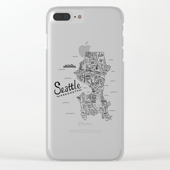 Seattle Map Clear iPhone Case