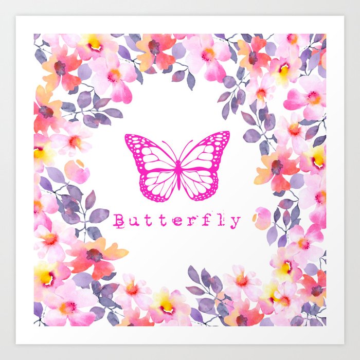 Pink Butterfly Art Print