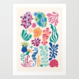 Modern Coral Pattern Art Print