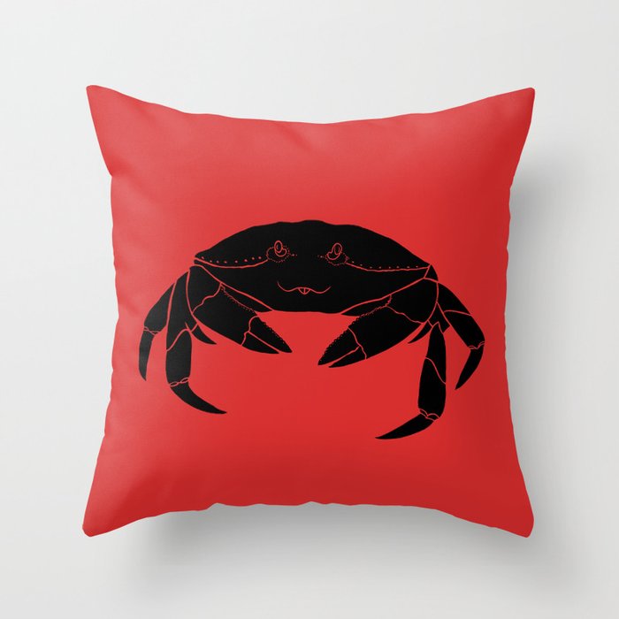 Crabby Crab from my Crabby Beach drawing Throw Pillow