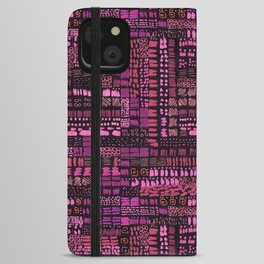 pink and black ink marks hand-drawn collection iPhone Wallet Case