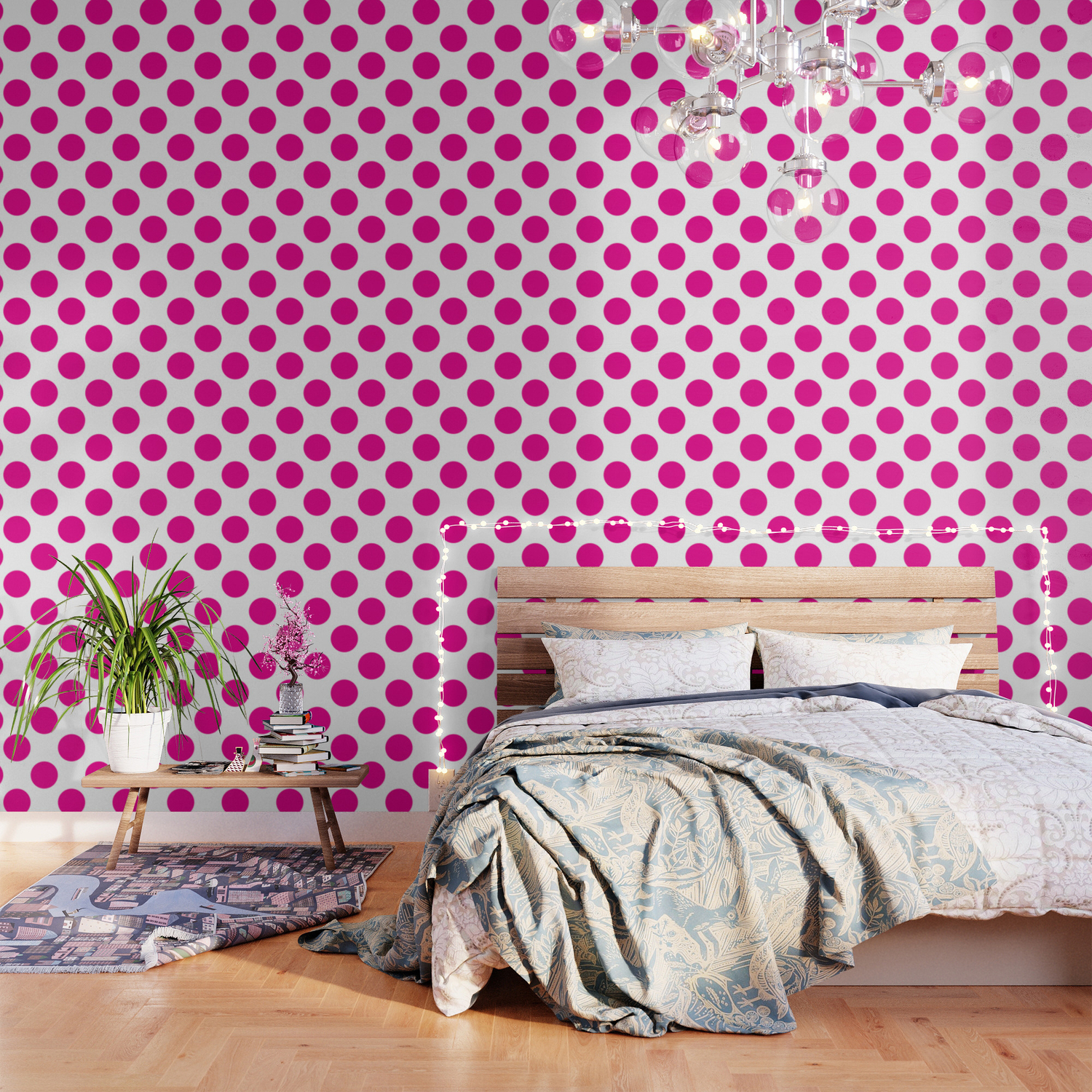 Pink Large Polka Dots Pattern Wallpaper By Coolfunawesometime