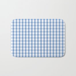 Classic Pale Blue Pastel Gingham Check Badematte