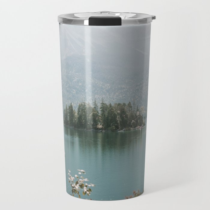 Forest Island in the Mountain Lake Travel Mug