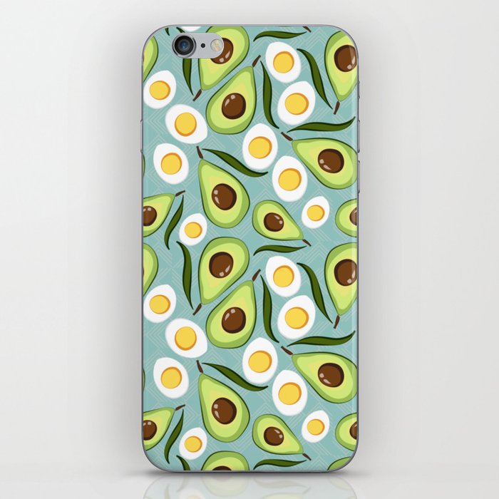 Cute Egg and Avocado Print iPhone Skin