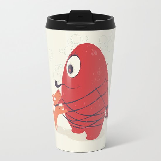 Cyclopes Monster Blob & Orange Dog Travel Mug