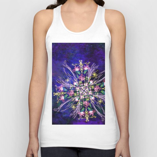 Abstract delicate silk flowers Unisex Tank Top