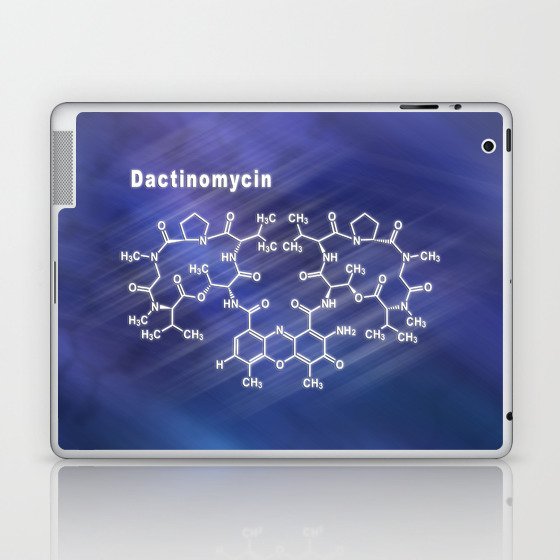 Dactinomycin cancer chemotherapy drug, Structural chemical formula Laptop & iPad Skin