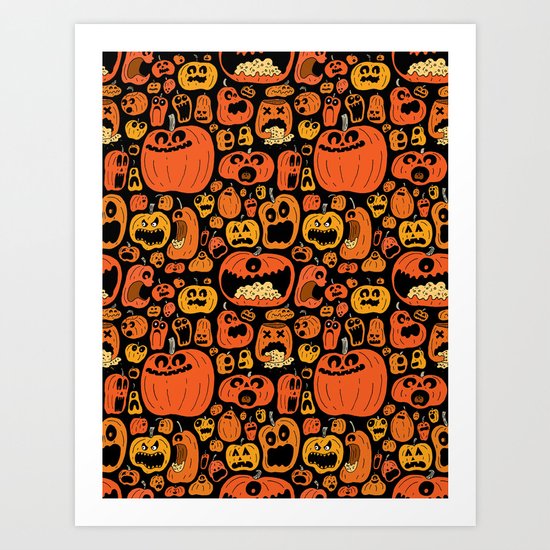 Pumpkin Pattern Art Print