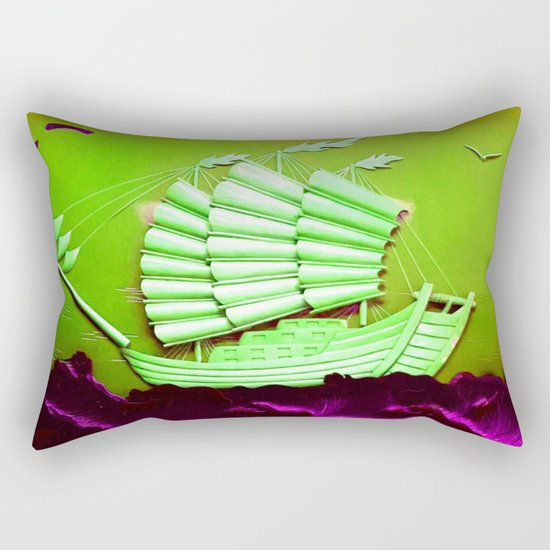 Asian Battle Ship Rectangular Pillow