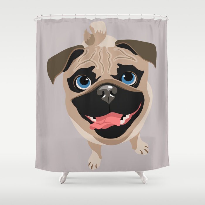 Funny Pug Dog Shower Curtain