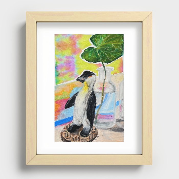 Psychedelic Peguin Recessed Framed Print