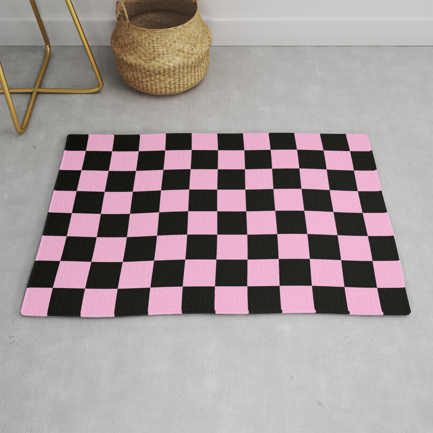 pink and black checkerboard