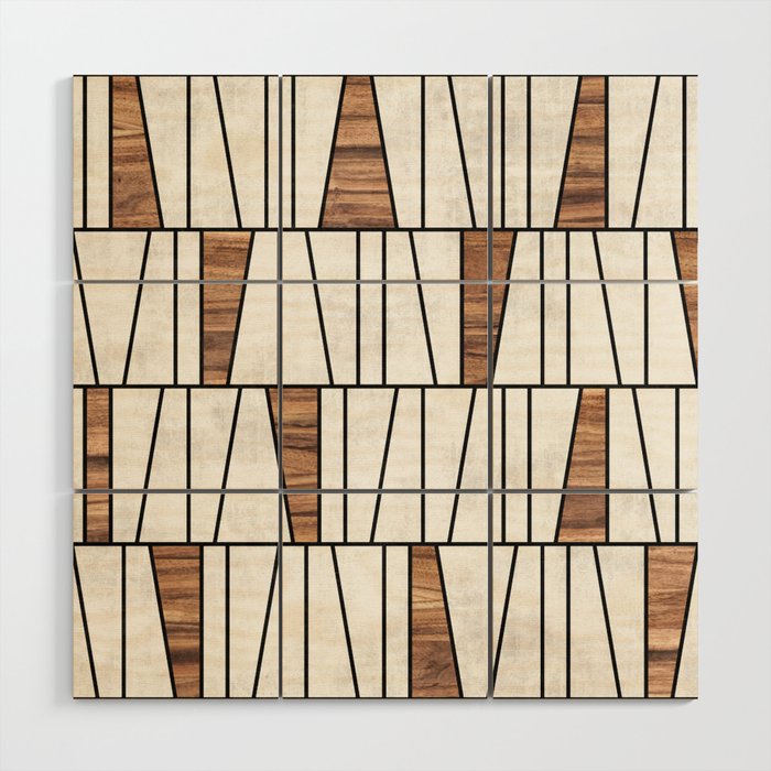 Mid Century Modern Pattern No 4 Concrete And Wood Wall Art By Zoltan Ratko Society6 - Wood Patterns Wall Decorations