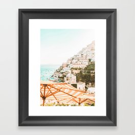Positano, Italy Beach Vibes Photography Framed Art Print