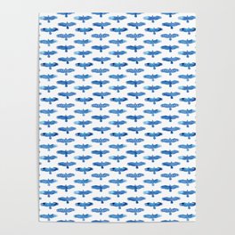 American eagles. Pattern. Watercolor. Poster