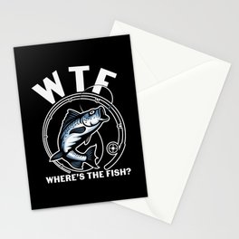 WTF Where's The Fish Funny Fishing Stationery Card