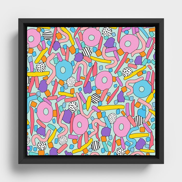 CIRCLES IN MOTION - candy Framed Canvas