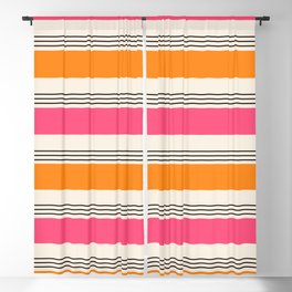 Stripes and Lines pink and orange Blackout Curtain