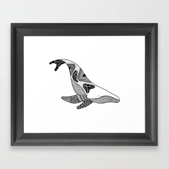 Patchwork Whale Framed Art Print
