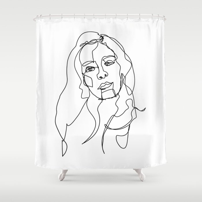 LINE ART FEMALE PORTRAITS II-I-I Shower Curtain