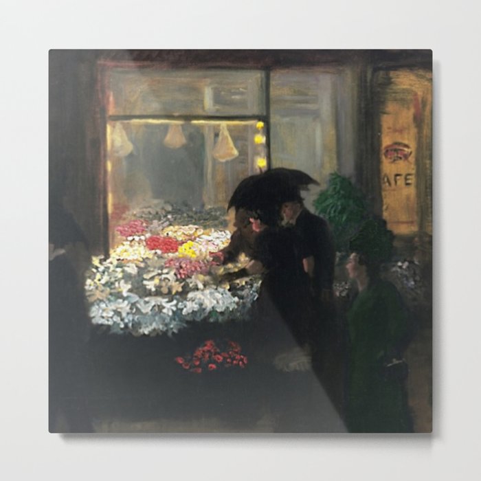 'Easter Eve Washington Square, NY floral flower seller portrait by John French Sloan Metal Print