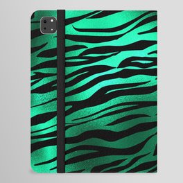Green Tiger Skin Print Metallic Pattern iPad Folio Case