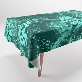 Moody Florals in Turquoise Tablecloth