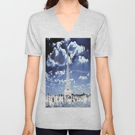 Tower Tourists in Reverse V Neck T Shirt