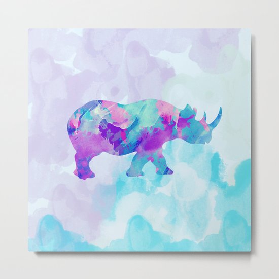 Abstract Rhino B Metal Print