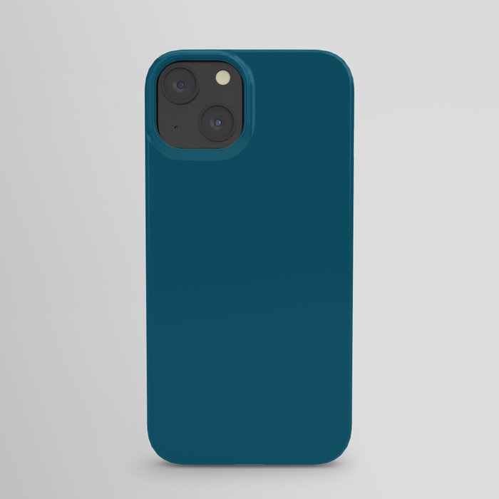 Dark Blue Solid Color Pairs Pantone Deep Lagoon 19-4540 TCX Shades of Blue Hues iPhone Case